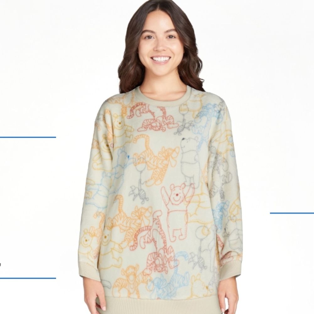 Disney Winnie The Pooh Multicolor Character Sweater, Very Soft, Size XS